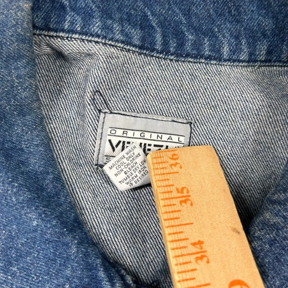 Vintage Venezia Denim Jacket Womens 18/20 Jean Trucker Buckle-Back 80s 90s Biker